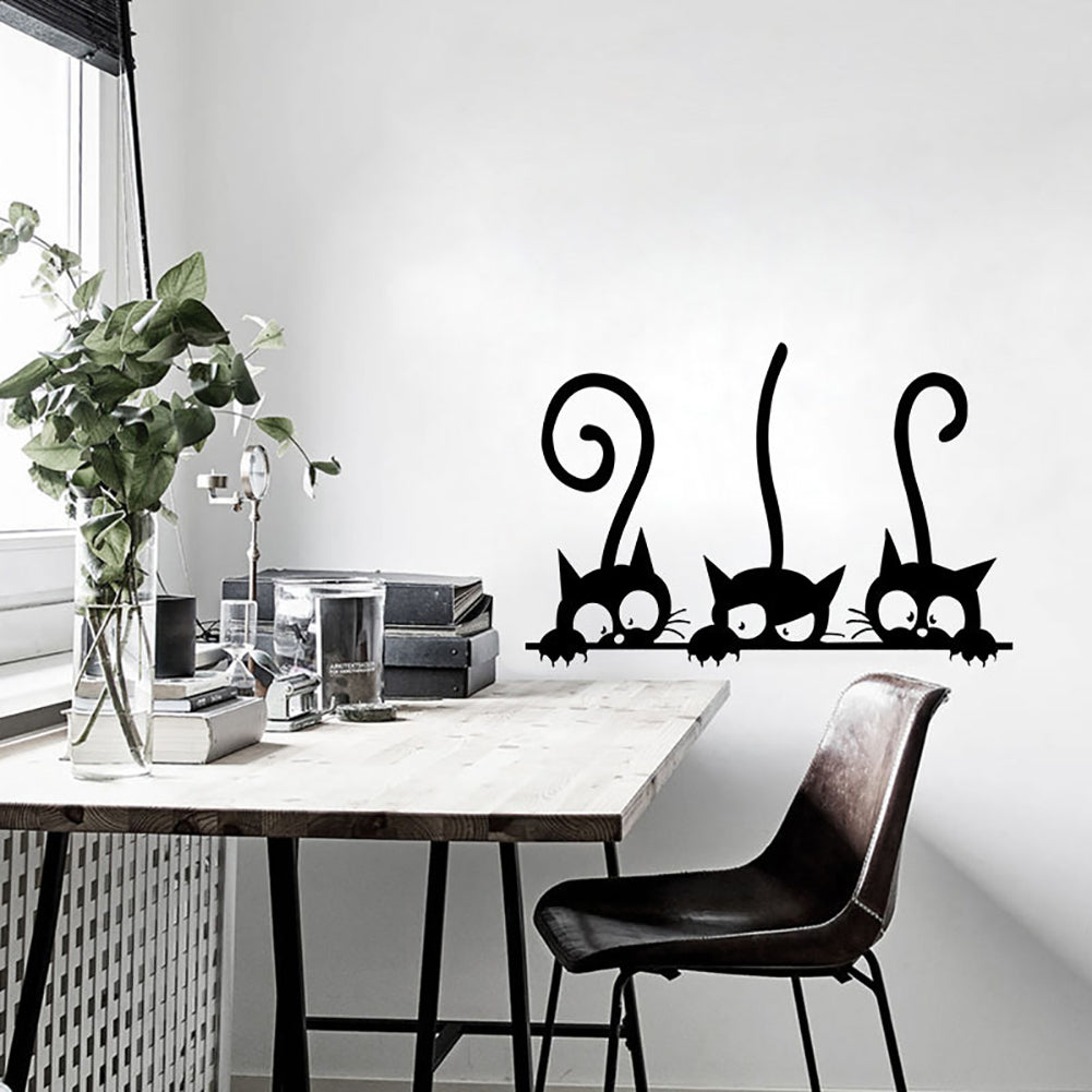 Lovely Three Cats Baby Bedroom Home Office Wall Sticker Removable Decor