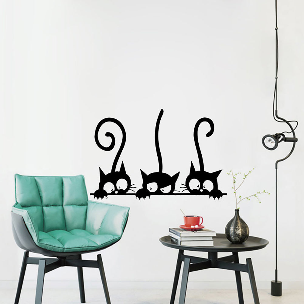Lovely Three Cats Baby Bedroom Home Office Wall Sticker Removable Decor