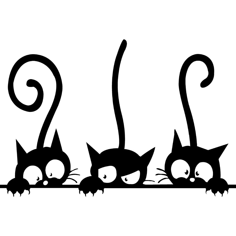 Lovely Three Cats Baby Bedroom Home Office Wall Sticker Removable Decor
