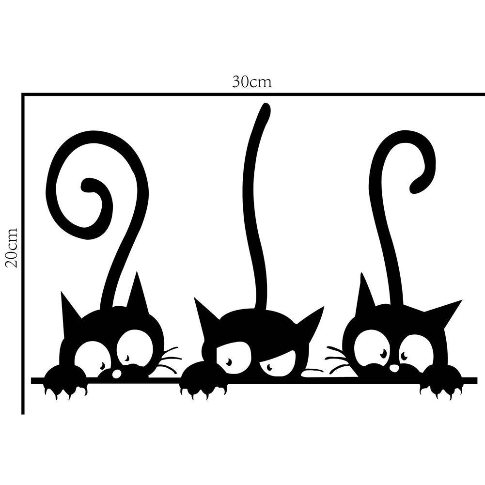 Lovely Three Cats Baby Bedroom Home Office Wall Sticker Removable Decor