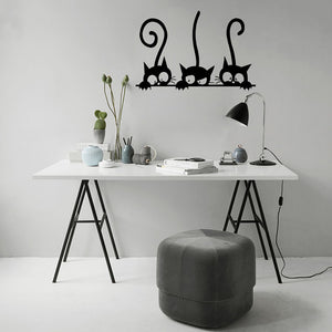 Lovely Three Cats Baby Bedroom Home Office Wall Sticker Removable Decor
