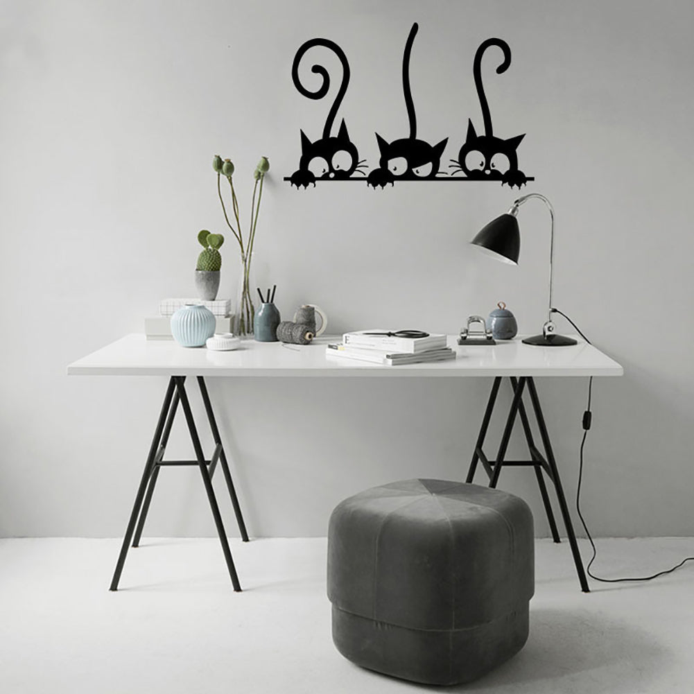 Lovely Three Cats Baby Bedroom Home Office Wall Sticker Removable Decor
