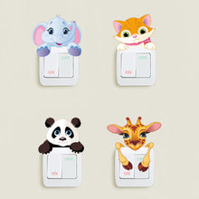 Load image into Gallery viewer, Cute Animals Elephant Cat Panda Giraffe Removable Wall Switch Sticker Home Decal
