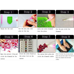 Peacock 5D Full Diamond Painting Embroidery Handmade Cross Stitch DIY Tool Kit