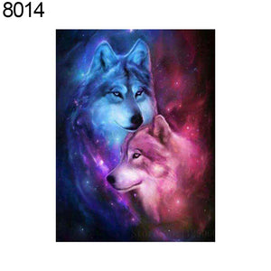 Cute Animals Dog Lion Cat Cross Stitch DIY Resin Diamond Painting Home Decor