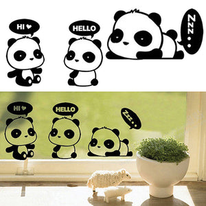 Lovely Cartoon Panda Room Window Door Decals Decor Removable Wall Switch Sticker