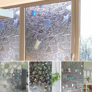 Cobblestone Shaped Glass Sticker Bathroom Door Window Static Film Home Decor