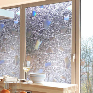 Cobblestone Shaped Glass Sticker Bathroom Door Window Static Film Home Decor