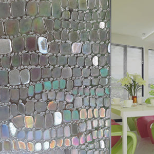 Cobblestone Shaped Glass Sticker Bathroom Door Window Static Film Home Decor