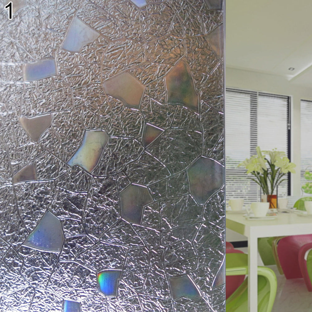 Cobblestone Shaped Glass Sticker Bathroom Door Window Static Film Home Decor