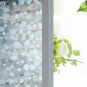 Cobblestone Shaped Glass Sticker Bathroom Door Window Static Film Home Decor