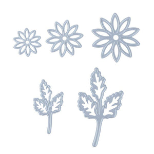 Troqueles de corte con relieve de acero al carbono, hoja de flores, decoración artesanal para álbum de recortes, 5 uds.