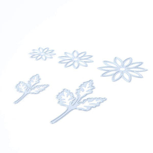 Troqueles de corte con relieve de acero al carbono, hoja de flores, decoración artesanal para álbum de recortes, 5 uds.