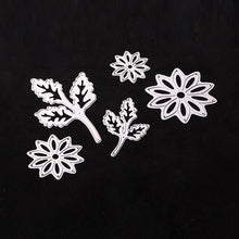 Cargar imagen en el visor de la galería, Troqueles de corte con relieve de acero al carbono, hoja de flores, decoración artesanal para álbum de recortes, 5 uds.
