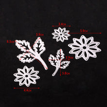 Cargar imagen en el visor de la galería, Troqueles de corte con relieve de acero al carbono, hoja de flores, decoración artesanal para álbum de recortes, 5 uds.
