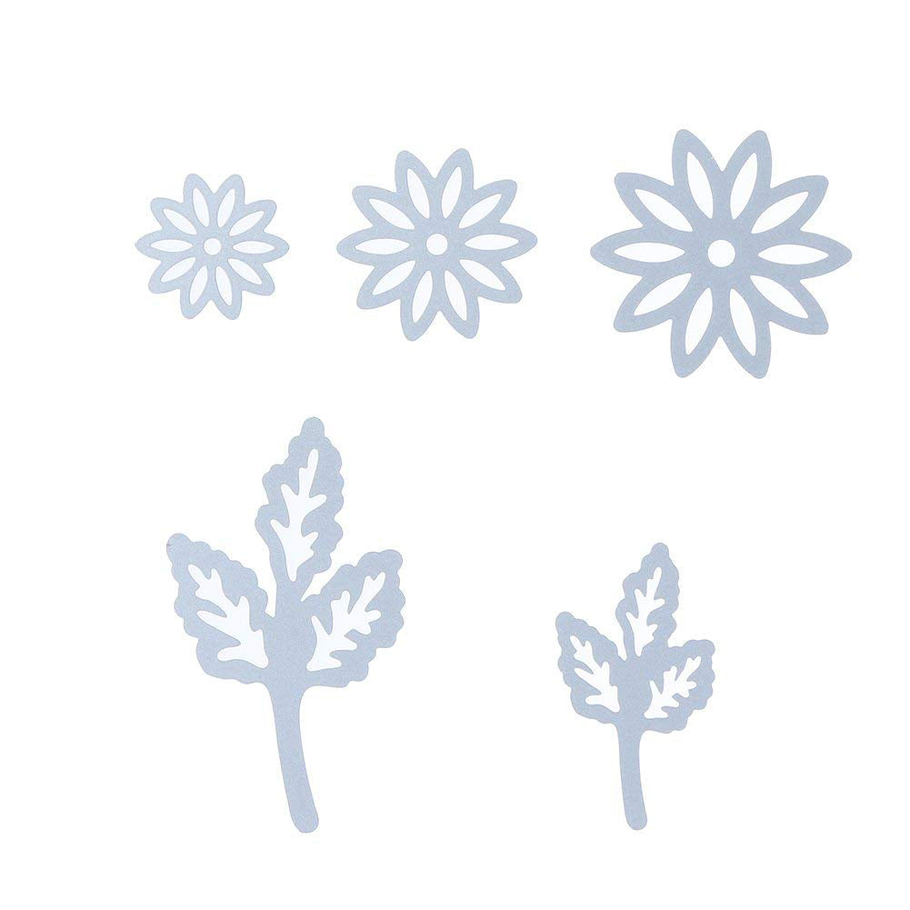 Troqueles de corte con relieve de acero al carbono, hoja de flores, decoración artesanal para álbum de recortes, 5 uds.