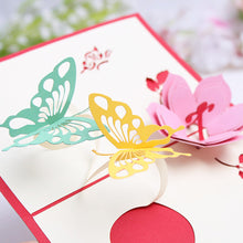 Load image into Gallery viewer, Romantic Flower Butterfly 3D Pop Up Greeting Card Couple Valentine&#39;s Day Gift
