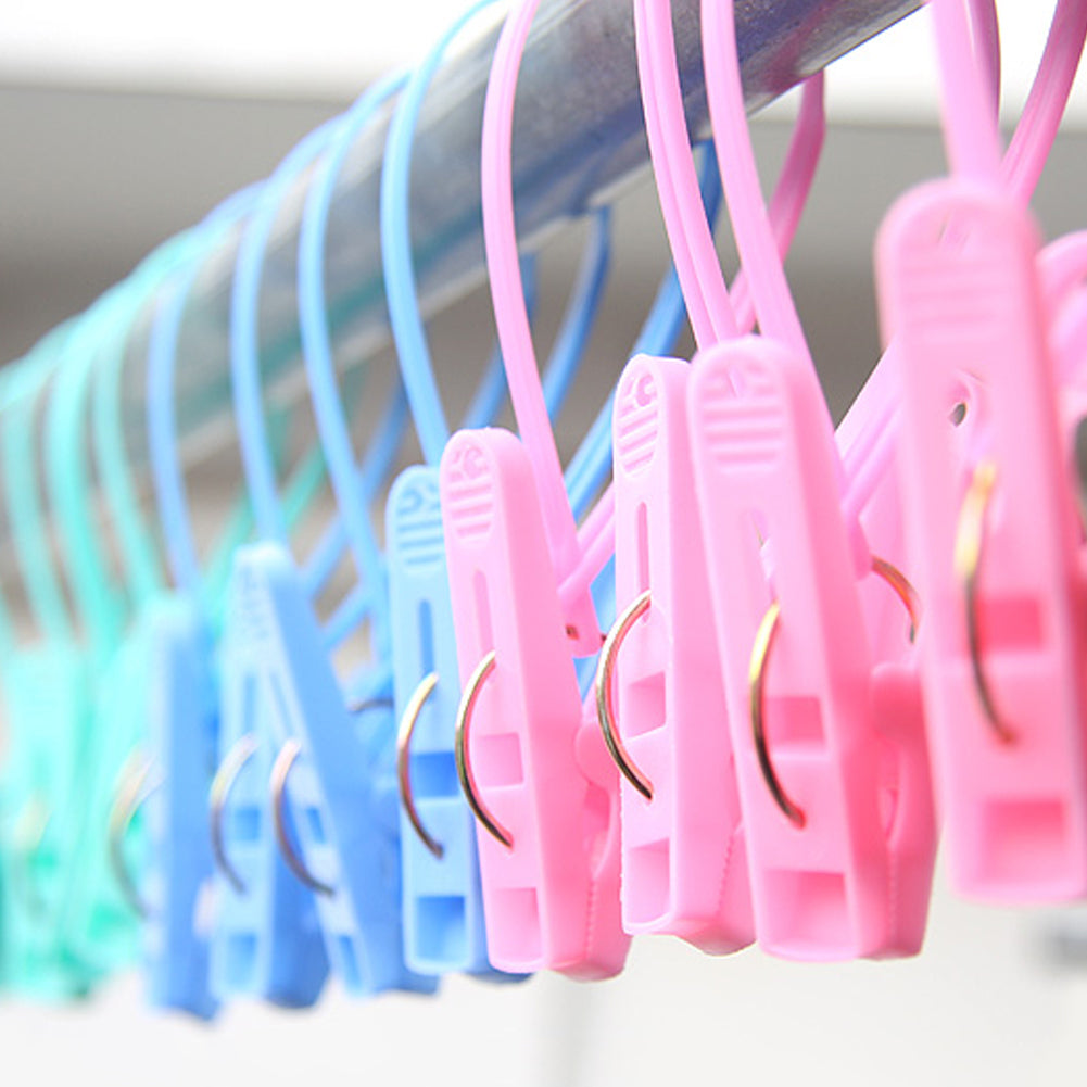 12 Uds. Pinzas para ropa, pinzas de secado de plástico para ropa interior, colgador de calcetines