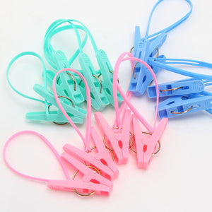 12 Uds. Pinzas para ropa, pinzas de secado de plástico para ropa interior, colgador de calcetines