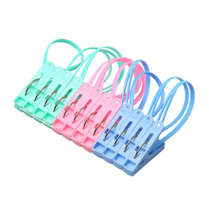 12 Uds. Pinzas para ropa, pinzas de secado de plástico para ropa interior, colgador de calcetines