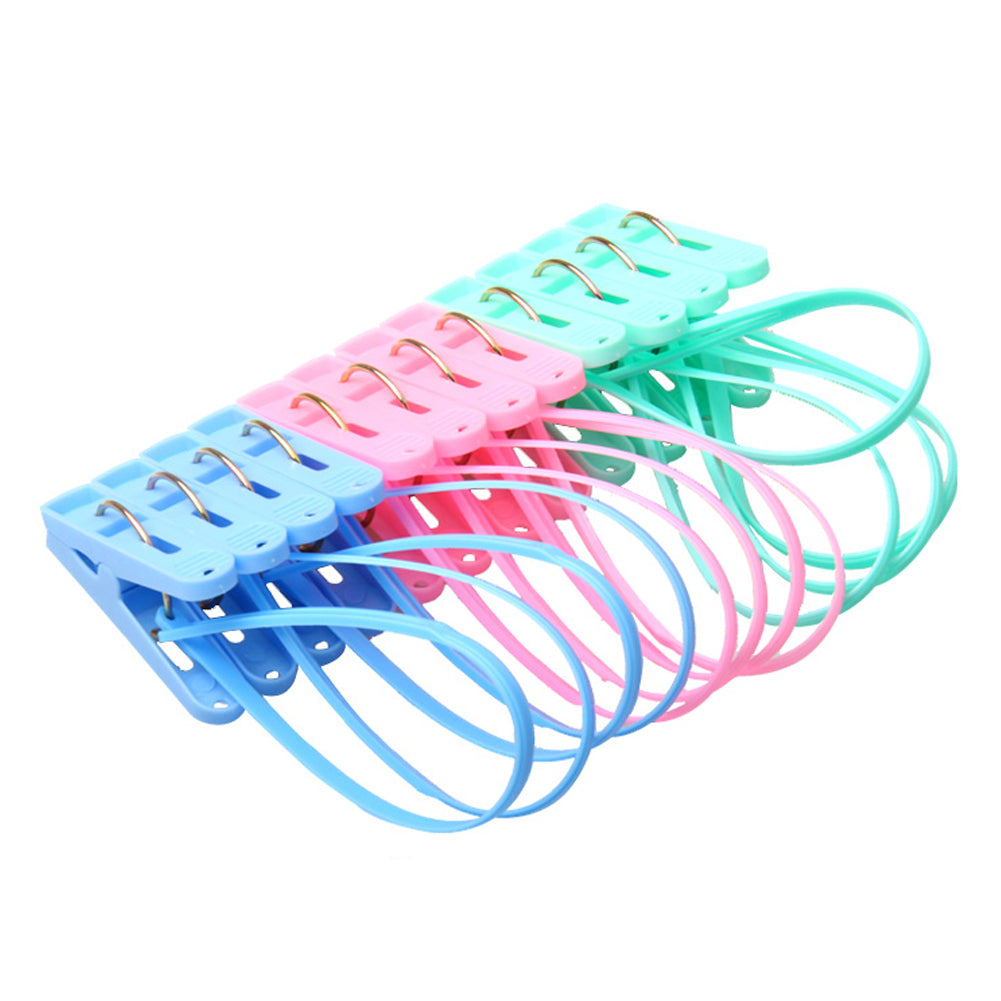 12 Uds. Pinzas para ropa, pinzas de secado de plástico para ropa interior, colgador de calcetines