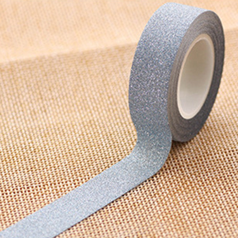 10m Glitter Washi Sticky Paper Masking Adhesive Tape Label Decorative DIY Craft