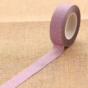Cinta adhesiva de papel adhesivo Washi con purpurina de 10m, etiqueta decorativa para manualidades DIY