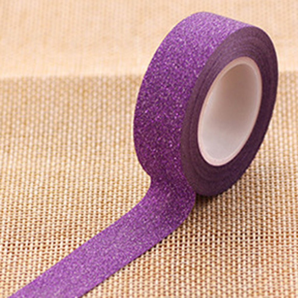 10m Glitter Washi Sticky Paper Masking Adhesive Tape Label Decorative DIY Craft