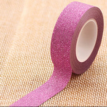 Cargar imagen en el visor de la galería, Cinta adhesiva de papel adhesivo Washi con purpurina de 10m, etiqueta decorativa para manualidades DIY
