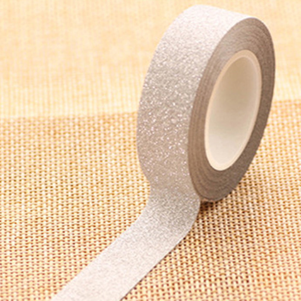 10m Glitter Washi Sticky Paper Masking Adhesive Tape Label Decorative DIY Craft