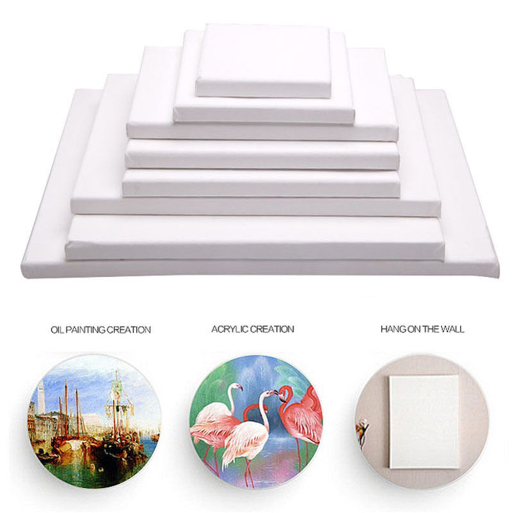 White Blank Rectangle Canvas Board Wooden Frame Art Artist Oil Acrylic Paints