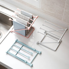 Load image into Gallery viewer, Folding Towel Stand Rack Kitchen Washing Cloth Draining Plastic Organizer Shelf

