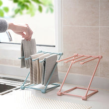 Load image into Gallery viewer, Folding Towel Stand Rack Kitchen Washing Cloth Draining Plastic Organizer Shelf

