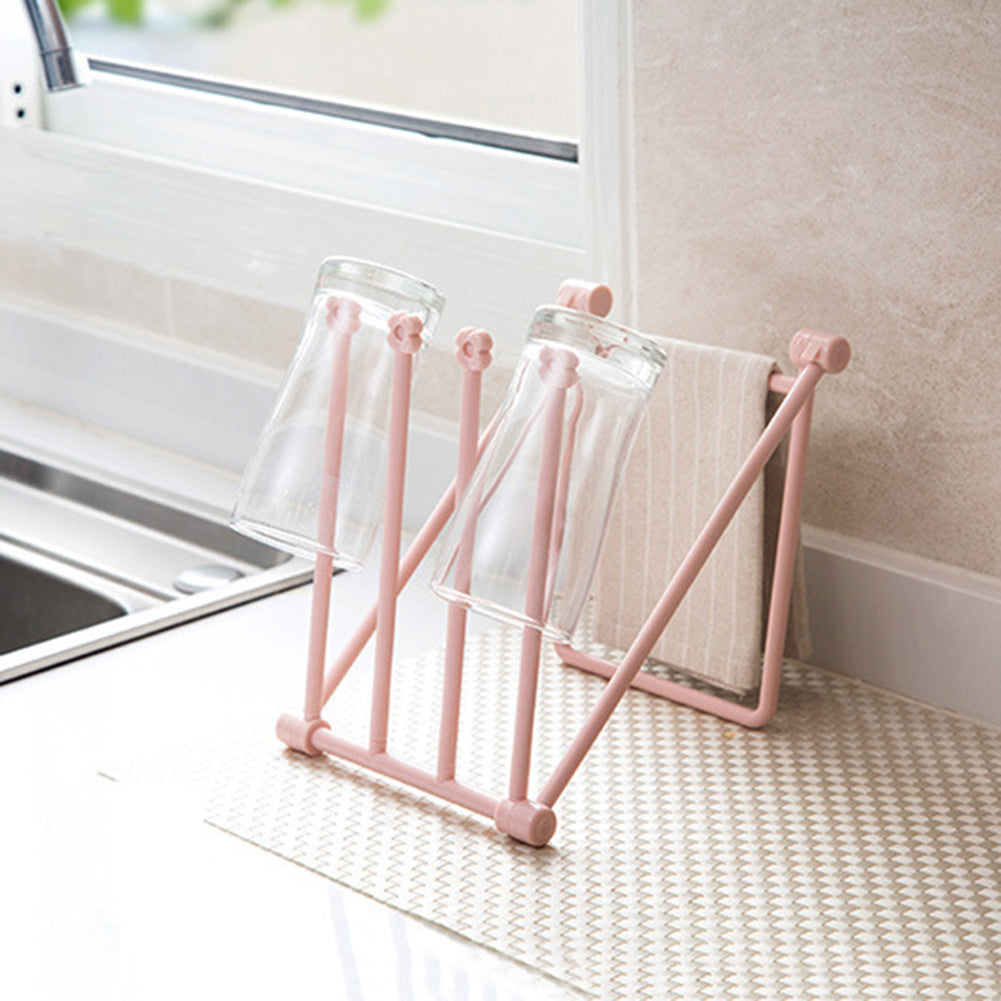 Folding Towel Stand Rack Kitchen Washing Cloth Draining Plastic Organizer Shelf