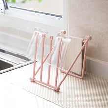 Load image into Gallery viewer, Folding Towel Stand Rack Kitchen Washing Cloth Draining Plastic Organizer Shelf
