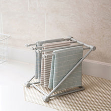 Load image into Gallery viewer, Folding Towel Stand Rack Kitchen Washing Cloth Draining Plastic Organizer Shelf
