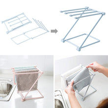 Load image into Gallery viewer, Folding Towel Stand Rack Kitchen Washing Cloth Draining Plastic Organizer Shelf
