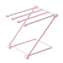 Load image into Gallery viewer, Folding Towel Stand Rack Kitchen Washing Cloth Draining Plastic Organizer Shelf
