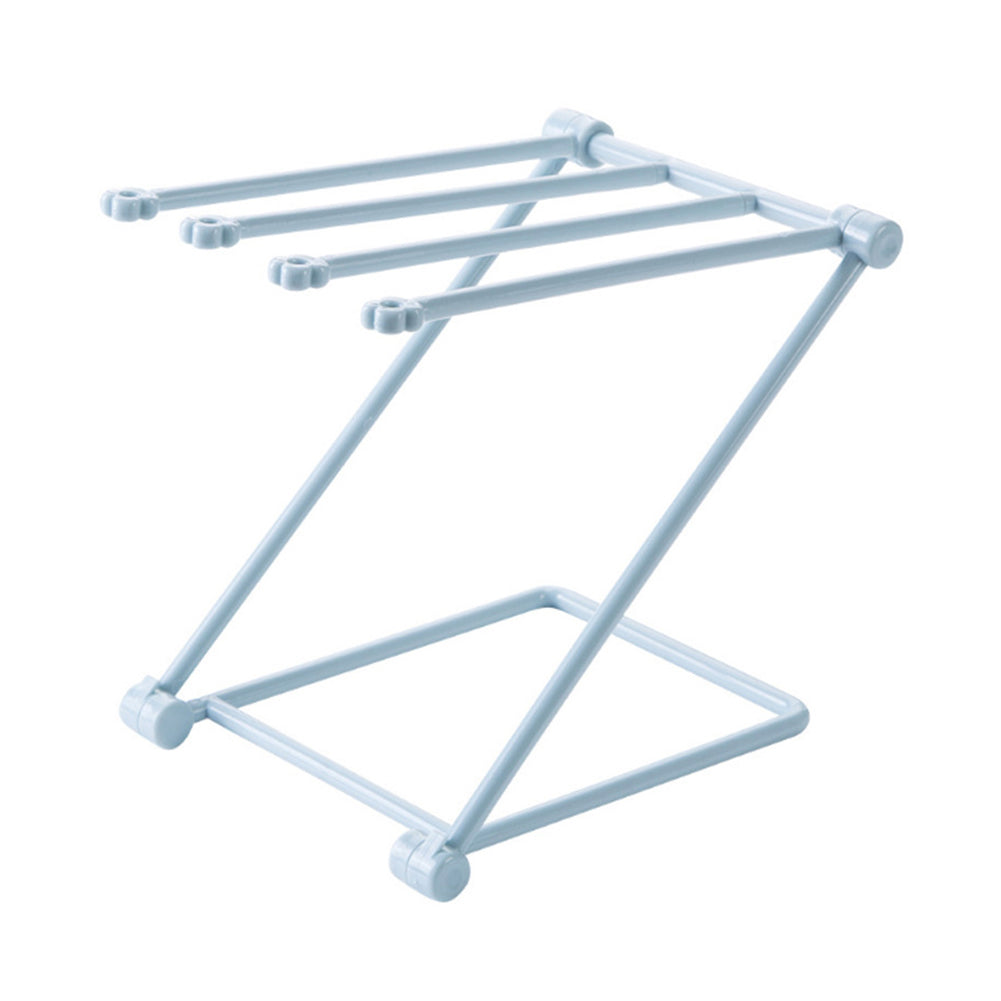 Folding Towel Stand Rack Kitchen Washing Cloth Draining Plastic Organizer Shelf