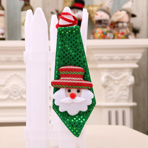 Luminous LED Christmas Necktie Santa Snowman Elk Tie Xmas Decor for Kids Adults