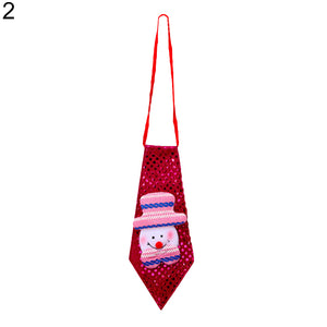Luminous LED Christmas Necktie Santa Snowman Elk Tie Xmas Decor for Kids Adults
