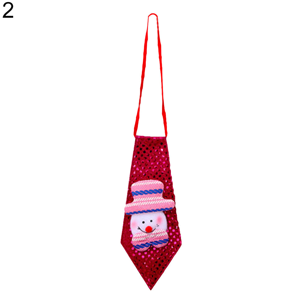 Luminous LED Christmas Necktie Santa Snowman Elk Tie Xmas Decor for Kids Adults