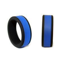 Load image into Gallery viewer, 8mm Cross Fit Fitness Sport Men Women DIY Dual Color Flexible Silicone Band Ring
