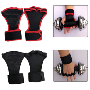 Men Women Gym Fitness Weightlifting Half Finger Anti-skid Glove with Wrist Wrap