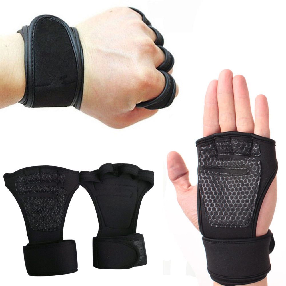 Guante antideslizante de medio dedo para levantamiento de pesas, gimnasio, Fitness, para hombres y mujeres, con muñequera
