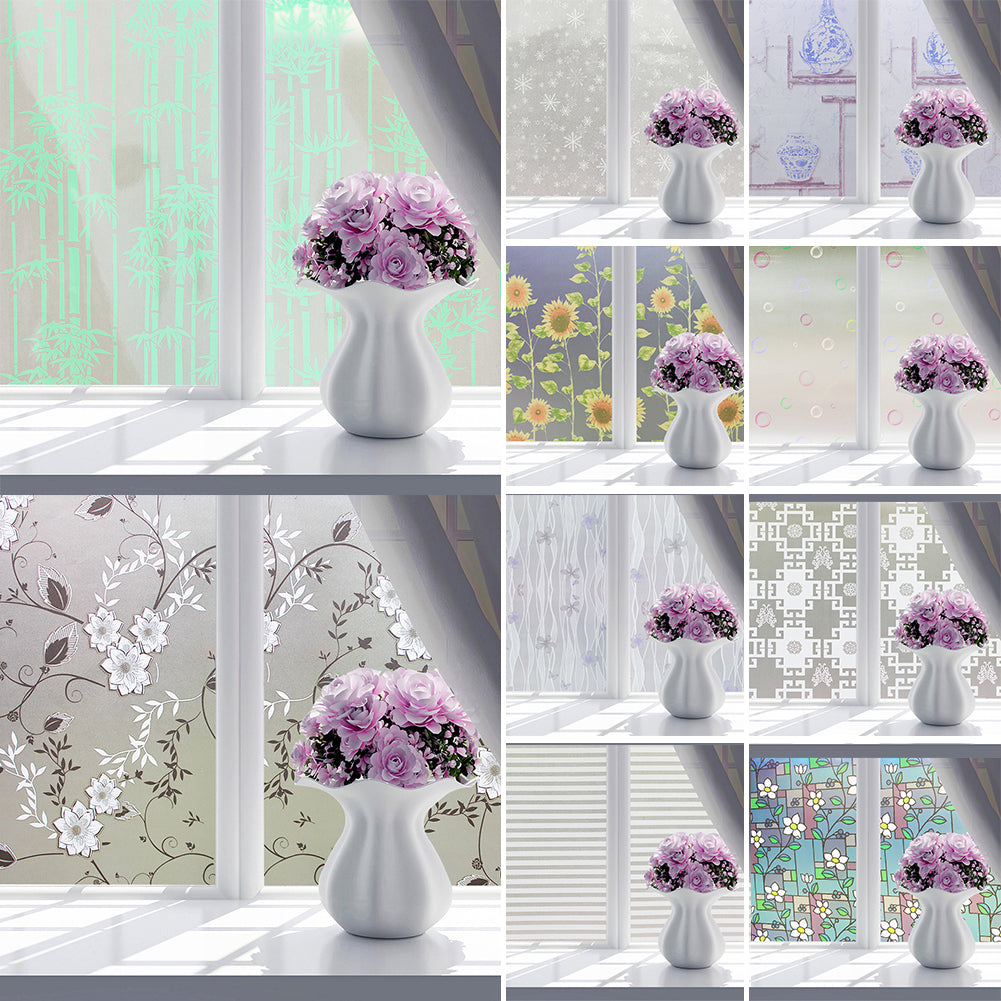 Baño mariposa burbuja flor esmerilada decorativa privacidad ventana pegatina película