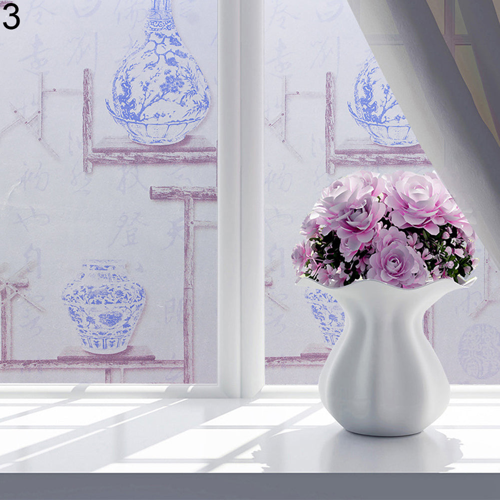 Baño mariposa burbuja flor esmerilada decorativa privacidad ventana pegatina película