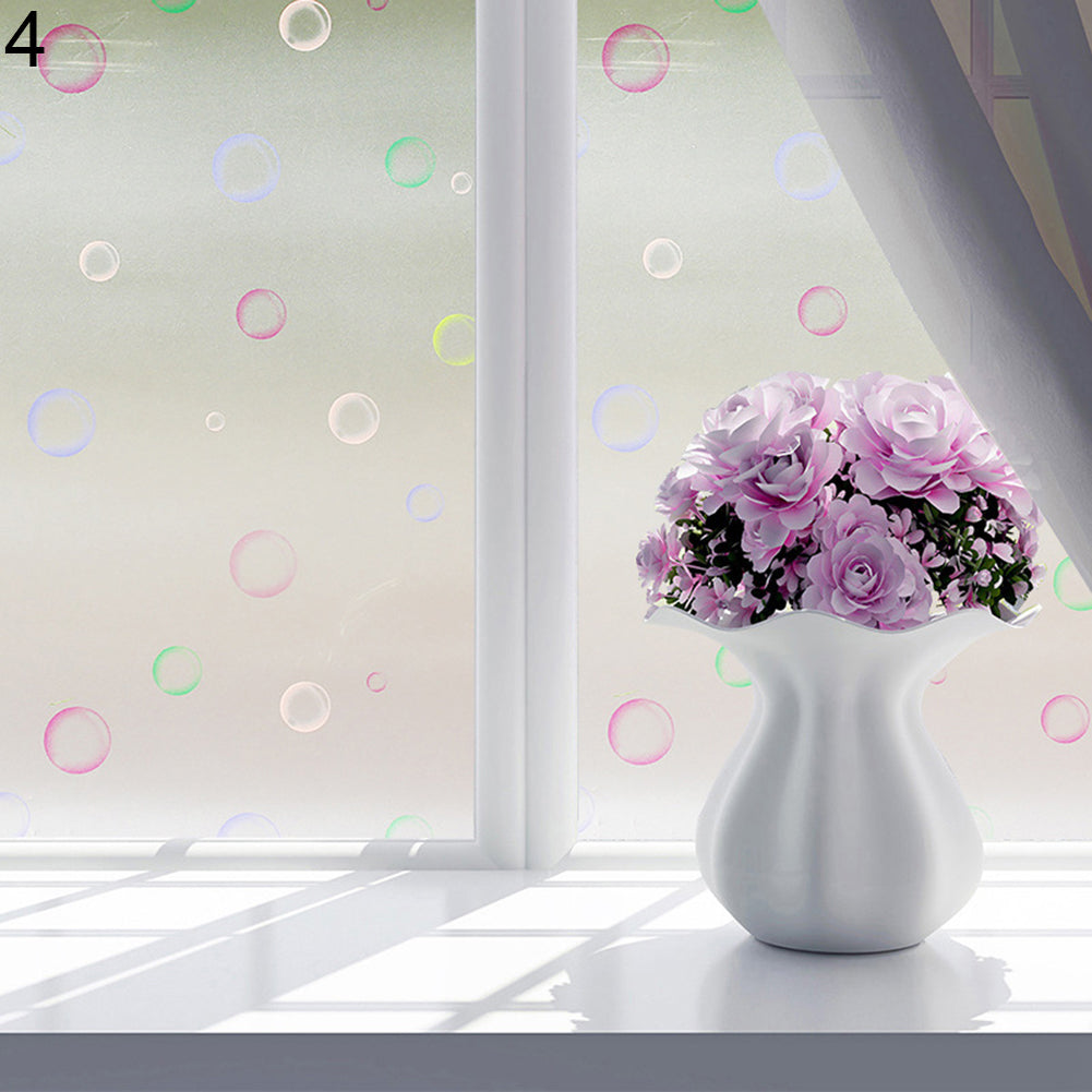 Baño mariposa burbuja flor esmerilada decorativa privacidad ventana pegatina película