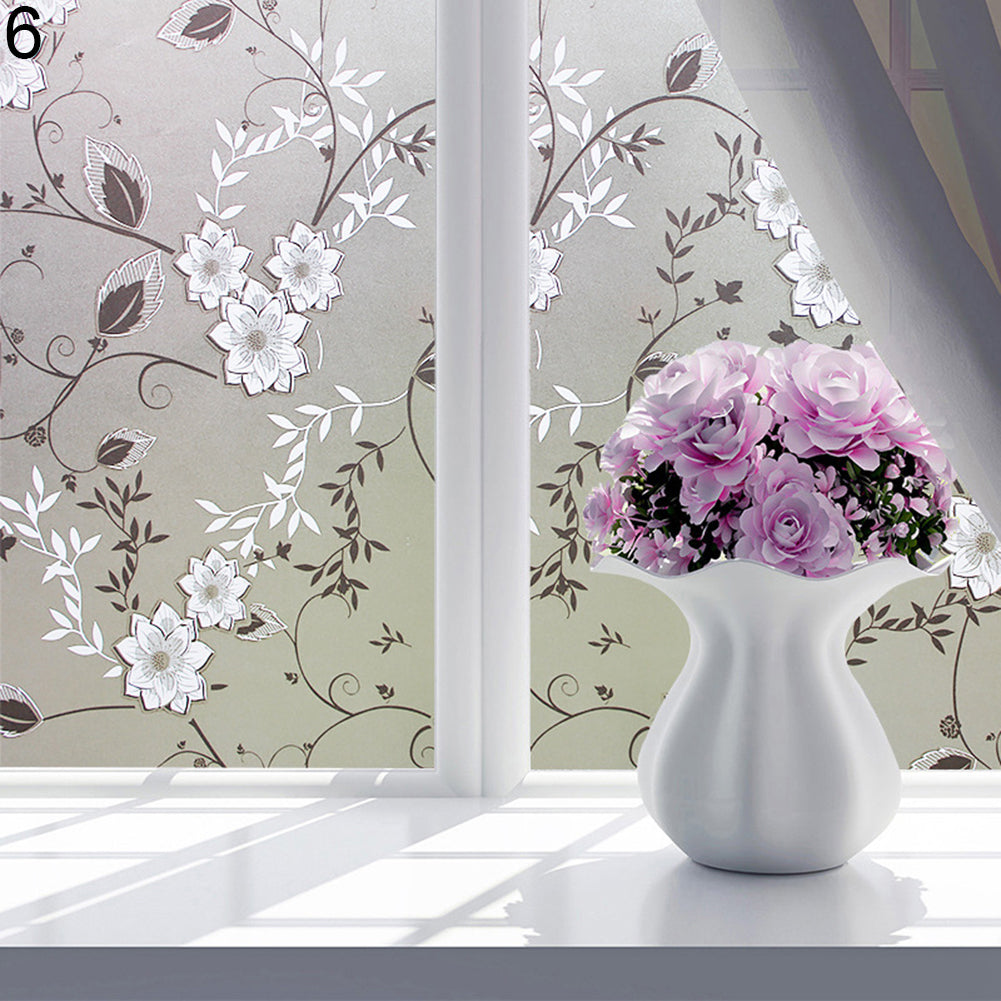 Baño mariposa burbuja flor esmerilada decorativa privacidad ventana pegatina película