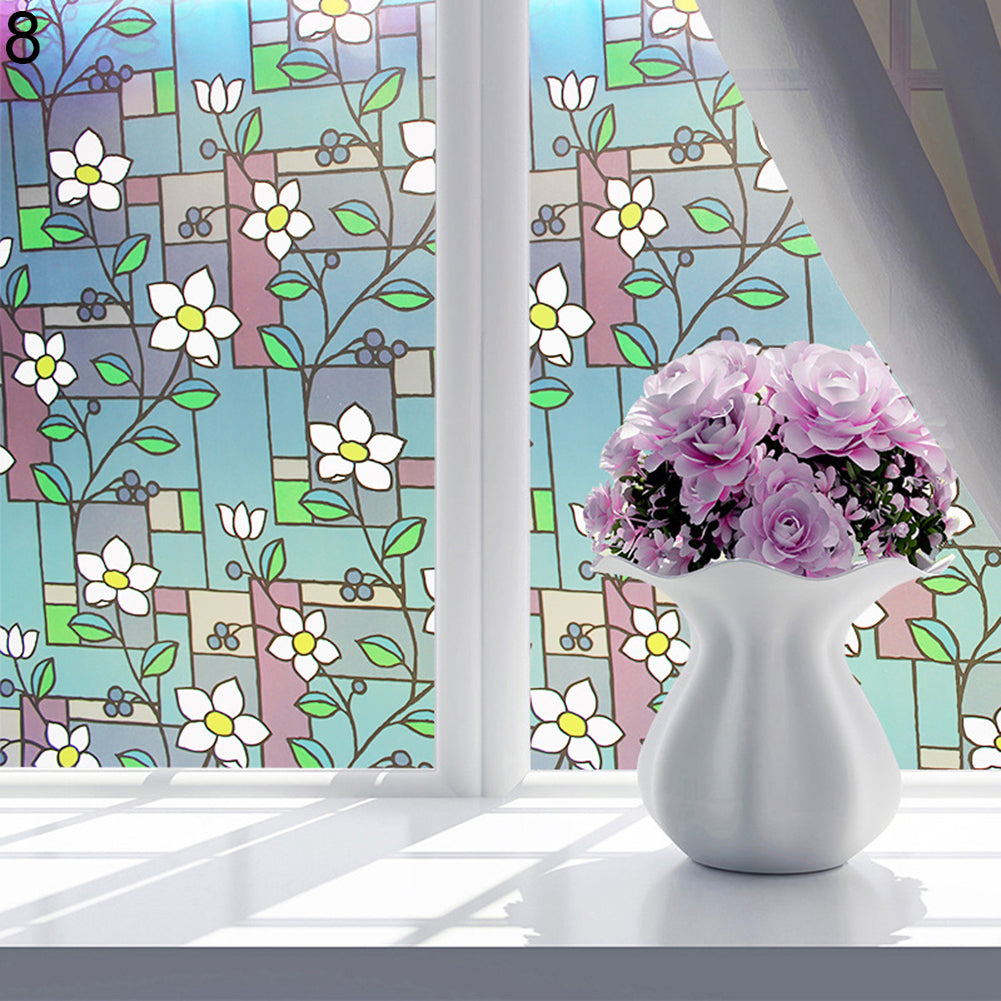 Baño mariposa burbuja flor esmerilada decorativa privacidad ventana pegatina película